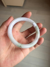 Load image into Gallery viewer, 54.3mm Certified Type A 100% Natural light green purple round cut jadeite Jade bangle E138-4942

