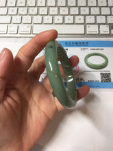 Load image into Gallery viewer, 卖了 55mm Certified Type A 100% Natural Oily Dark Green Gray Black(油青) Jadeite Jade Bangle PH258-7155
