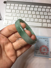 Load image into Gallery viewer, 54mm certified Type A 100% Natural light green thin style Jadeite jade bangle PJ128-0201
