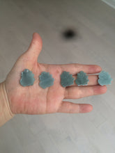 Load image into Gallery viewer, 100% Natural icy watery blue/green/gray jadeite jade blessed fortune pendant BG7
