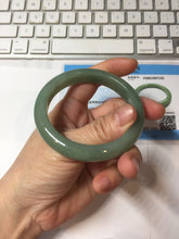 Load image into Gallery viewer, 卖了 55mm Certified Type A 100% Natural Oily Dark Green Gray Black(油青) Jadeite Jade Bangle PH258-7155
