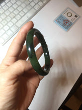 Load image into Gallery viewer, 60mm certified 100% Natural dark green/black nephrite (碧玉)  bangle HN64-9142
