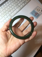 Load image into Gallery viewer, 60mm certified 100% Natural dark green/black nephrite (碧玉)  bangle HN64-9142
