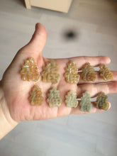 Load image into Gallery viewer, 100% Natural light sugar yellow/green jadeite Jade blessed fortune pendant BG6
