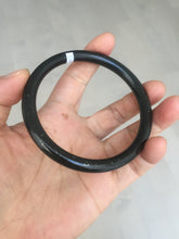 Load image into Gallery viewer, 62mm 100% Natural dark green/black meteorite Stellar Night sky slim round cut nephrite bangle HF111-1265
