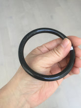 Load image into Gallery viewer, 62mm 100% Natural dark green/black meteorite Stellar Night sky slim round cut nephrite bangle HF111-1265
