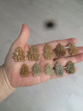 Load image into Gallery viewer, 100% Natural light sugar yellow/green jadeite Jade blessed fortune pendant BG6
