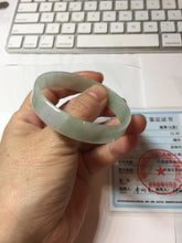 Load image into Gallery viewer, 51mm certified Type A 100% Natural light green thin style Jadeite jade bangle PJ129-0199
