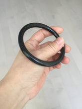 Load image into Gallery viewer, 62mm 100% Natural dark green/black meteorite Stellar Night sky slim round cut nephrite bangle HF111-1265
