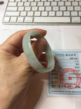 Load image into Gallery viewer, 51mm certified Type A 100% Natural light green thin style Jadeite jade bangle PJ129-0199
