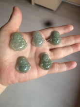 Load image into Gallery viewer, 100% Natural type A dark green/gray happy buddha jadeite Jade pendant necklace group BG8
