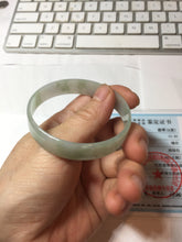 Load image into Gallery viewer, 51mm certified Type A 100% Natural light green thin style Jadeite jade bangle PJ129-0199
