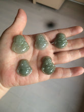 Load image into Gallery viewer, 100% Natural type A dark green/gray happy buddha jadeite Jade pendant necklace group BG8
