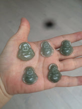 Load image into Gallery viewer, 100% Natural type A dark green/gray happy buddha jadeite Jade pendant necklace group BG8
