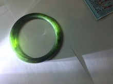 Load image into Gallery viewer, 60mm certified 100% Natural dark green/black nephrite (碧玉)  bangle HN64-9142
