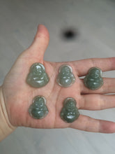 Load image into Gallery viewer, 100% Natural type A dark green/gray happy buddha jadeite Jade pendant necklace group BG8
