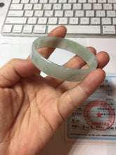 Load image into Gallery viewer, 51mm certified Type A 100% Natural light green thin style Jadeite jade bangle PJ129-0199
