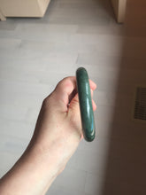 Load image into Gallery viewer, 62mm certified 100% natural Type A oily dark green gray black(老油青) jadeite jade bangle BS176-0054
