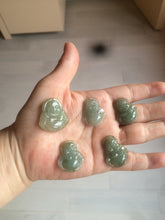 Load image into Gallery viewer, 100% Natural type A dark green/gray happy buddha jadeite Jade pendant necklace group BG8
