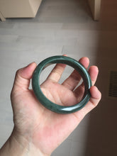Load image into Gallery viewer, 62mm certified 100% natural Type A oily dark green gray black(老油青) jadeite jade bangle BS176-0054
