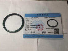 Load image into Gallery viewer, 59.8mm Certified Type A 100% Natural dark green/blue/gray Guatemala slim round cut Jadeite bangle PD174-2486
