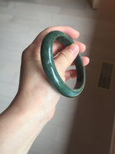 Load image into Gallery viewer, 62mm certified 100% natural Type A oily dark green gray black(老油青) jadeite jade bangle BS176-0054
