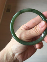 Load image into Gallery viewer, 60.3mm certified 100% Natural dark green/black round cut nephrite (碧玉)  bangle HN47-9151
