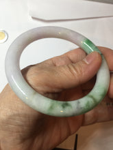 Load image into Gallery viewer, 56mm Certified Type A 100% Natural sunny green purple round cut Jadeite Jade bangle PB99-4951
