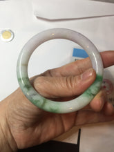 Load image into Gallery viewer, 56mm Certified Type A 100% Natural sunny green purple round cut Jadeite Jade bangle PB99-4951
