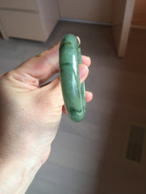 Load image into Gallery viewer, 55.5mm Certified Type A 100% Natural oily dark green(老油青)/gray Jadeite bangle BG225-3214
