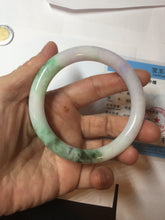 Load image into Gallery viewer, 56mm Certified Type A 100% Natural sunny green purple round cut Jadeite Jade bangle PB99-4951

