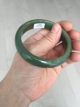 Load image into Gallery viewer, 56mm certified 100% natural Type A oliy dark green(油青) brown jadeite jade bangle BS101-4047
