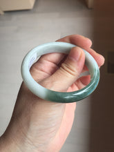 Load image into Gallery viewer, 51mm certified 100% natural Type A sunny green oily dark green gray black(老油青)  half mountain half water (半山半水) oval jadeite jade bangle BS175-0060
