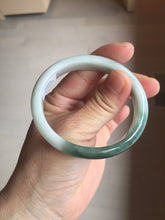 Load image into Gallery viewer, 51mm certified 100% natural Type A sunny green oily dark green gray black(老油青)  half mountain half water (半山半水) oval jadeite jade bangle BS175-0060
