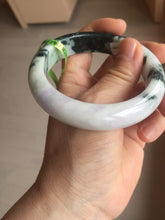 Load image into Gallery viewer, 57.8mm certified  100% natural light green/purple jadeite jade bangle F110-6206
