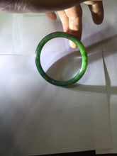 Load image into Gallery viewer, 62mm certified 100% Natural dark green/black round cut nephrite (碧玉) bangle HN66-9144

