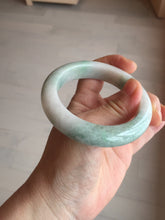 Load image into Gallery viewer, 54.5mm Certified 100% natural Type A sunny green/white chubby jadeite jade bangle BK96-0319
