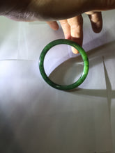 Load image into Gallery viewer, 62mm certified 100% Natural dark green/black round cut nephrite (碧玉) bangle HN66-9144

