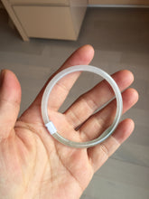 Load image into Gallery viewer, 54.5mm Certified Type A 100% Natural icy watery white/light green/light purple flat slim Jadeite Jade bangle BG224-8576

