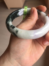 Load image into Gallery viewer, 57.8mm certified  100% natural light green/purple jadeite jade bangle F110-6206
