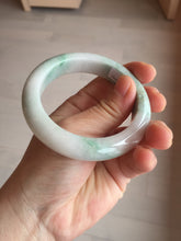 Load image into Gallery viewer, 54.5mm Certified 100% natural Type A sunny green/white chubby jadeite jade bangle BK96-0319
