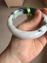 Load image into Gallery viewer, 57.8mm certified  100% natural light green/purple jadeite jade bangle F110-6206
