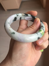 Load image into Gallery viewer, 57.8mm certified  100% natural light green/purple jadeite jade bangle F110-6206
