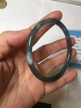 Load image into Gallery viewer, 61mm Certified Type A 100% Natural dark green/blue/gray Guatemala slim round cut Jadeite bangle PD175-2496
