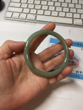 Load image into Gallery viewer, 59mm Certified Type A 100% Natural green gray (油青) round cut jadeite Jade bangle PH261-7140
