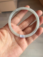 Load image into Gallery viewer, 58.5mm Certified Type A 100% Natural icy watery white/light green flat slim Jadeite Jade bangle BG223-8575
