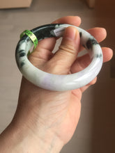 Load image into Gallery viewer, 57.8mm certified  100% natural light green/purple jadeite jade bangle F110-6206
