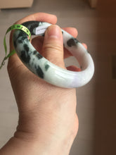 Load image into Gallery viewer, 57.8mm certified  100% natural light green/purple jadeite jade bangle F110-6206
