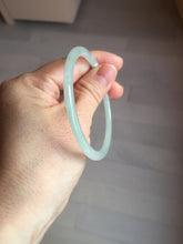Load image into Gallery viewer, 57mm Certified Type A 100% Natural icy watery white/light green flat slim Jadeite Jade bangle BG222-8572
