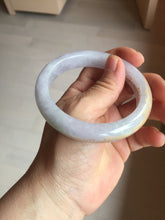 Load image into Gallery viewer, 58.5mm Certified 100% Natural type A icy watery green/light purple carved and golden-painted Jadeite Jade bangle PC72-(0855)

